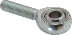 Made in USA - 3/8" ID, 1" Max OD, 9,550 Lb Max Static Cap, Plain Male Spherical Rod End - 3/8-24 RH, Alloy Steel with Steel Raceway - Makers Industrial Supply