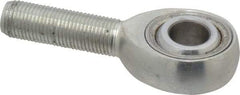 Made in USA - 1/2" ID, 1-5/16" Max OD, 16,242 Lb Max Static Cap, Plain Male Spherical Rod End - 1/2-20 RH, Alloy Steel with Steel Raceway - Makers Industrial Supply