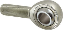 Made in USA - 5/8" ID, 1-1/2" Max OD, 17,959 Lb Max Static Cap, Plain Male Spherical Rod End - 5/8-18 RH, Alloy Steel with Steel Raceway - Makers Industrial Supply