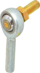 Made in USA - 5/16" ID, 7/8" Max OD, 7,639 Lb Max Static Cap, Male Spherical Rod End with Stud - 5/16-24 RH, Alloy Steel with Steel Raceway - Makers Industrial Supply