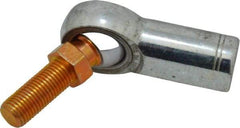 Made in USA - 3/8" ID, 1" Max OD, 9,550 Lb Max Static Cap, Female Spherical Rod End with Stud - 3/8-24 RH, Alloy Steel with Steel Raceway - Makers Industrial Supply