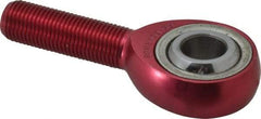 Made in USA - 1/2" ID, 1-5/16" Max OD, 7,698 Lb Max Static Cap, Plain Male Spherical Rod End - 1/2-20 RH, Aluminum Housing with Steel Raceway - Makers Industrial Supply