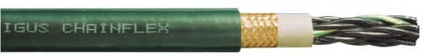 Igus - 17 AWG, 7 Strand, Green Machine Tool Wire - PVC, Flame, Oil and UV Resistant, 1 Ft. Long - Makers Industrial Supply