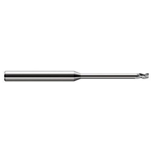 Miniature End Mills - Long Reach, Stub Flute - 0.0780″ (5/64″) Cutter Diameter × 0.1170″ Length of Cut × 1.9500″ Reach Carbide Square End Mill, 3 Flutes - Exact Industrial Supply