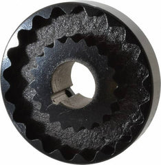 Lovejoy - 1-1/8" Max Bore Diam, 1/4" x 1/8" Keyway Width x Depth, Flexible Coupling Hub - 4" OD, 3-1/2" OAL, Cast Iron - Makers Industrial Supply