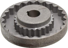 Lovejoy - 7/8" Max Bore Diam, 3/16" x 3/32" Keyway Width x Depth, Flexible Coupling Hub - 4-5/8" OD, 3.94" OAL, Cast Iron - Makers Industrial Supply