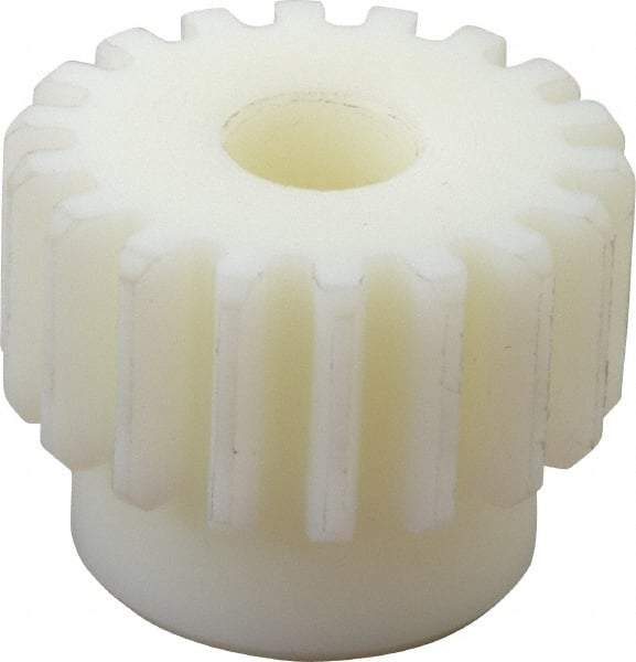 Poly Hi Solidur - 12 Pitch, 1-1/2" Pitch Diam, 18 Tooth Spur Gear - 3/4" Face Width, 1/2" Bore Diam, 1-1/4" Hub Diam, Nylon - Makers Industrial Supply