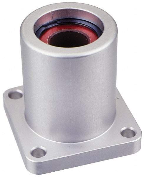 Pacific Bearing - 1" ID, 2.812" OAL x 2-3/4" OAH 4-Bolt Flange Mounted Bearing - 1,905 Lb Static Cap, 2-1/8" Btw Mnt Hole Ctrs, Aluminum - Makers Industrial Supply