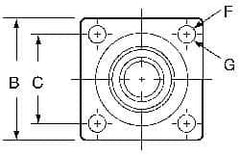 Pacific Bearing - 1" ID, 2-3/4" OAW x 2.812" OALFlange Mounted Bearing - 1,905 Lb Static Cap - Makers Industrial Supply