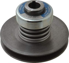 Lovejoy - 2.69" Min Pitch, 4.13" Long, 5.65" Max Diam, Spring Loaded Variable Speed Pulley - 6" Outside Diam, 1" Inside Diam, 1 Hp at 1750 RPM, 3/4 Hp at 1150 RPM - Makers Industrial Supply