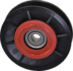 Fenner Drives - 3/8 Inside x 3" Outside Diam, 1/2" Wide Pulley Slot, Glass Reinforced Nylon Idler Pulley - 4L/A Belt Section, For Use with V-Belts - Makers Industrial Supply