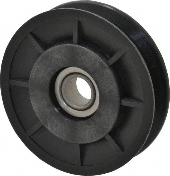 Fenner Drives - 1/2 Inside x 3" Outside Diam, 1/2" Wide Pulley Slot, Glass Reinforced Nylon Idler Pulley - 4L/A Belt Section, For Use with V-Belts - Makers Industrial Supply