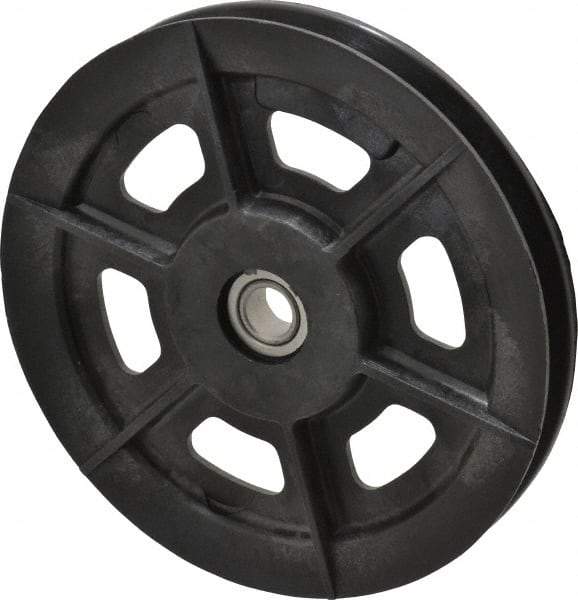 Fenner Drives - 1/2 Inside x 6.03" Outside Diam, 1/2" Wide Pulley Slot, Glass Reinforced Nylon Idler Pulley - 4L/A Belt Section, For Use with V-Belts - Makers Industrial Supply