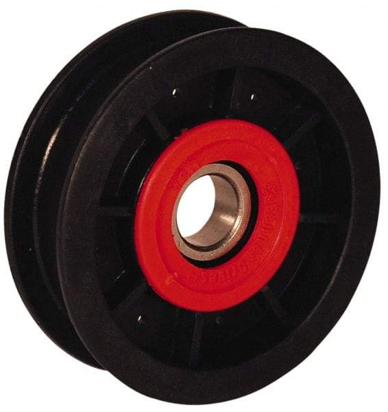 Fenner Drives - 17 Inside x 3.05" Outside Diam, 0.4" Wide Pulley Slot, Glass Reinforced Nylon Idler Pulley - 3/8" Belt Size Diam, For Use with Round Belts - Makers Industrial Supply