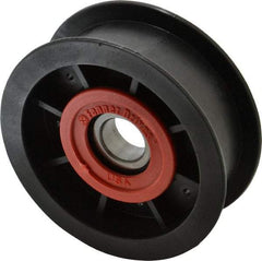 Fenner Drives - 17 Inside x 3-1/2" Outside Diam, 1" Wide Pulley Slot, Glass Reinforced Nylon Idler Pulley - For Use with Flat Belts, 13/16" Wide - Makers Industrial Supply