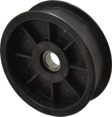 Fenner Drives - 17 Inside x 4-1/2" Outside Diam, 1.09" Wide Pulley Slot, Glass Reinforced Nylon Idler Pulley - For Use with Flat Belts, 29/32" Wide - Makers Industrial Supply