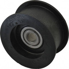 Fenner Drives - 3/8 Inside x 2.35" Outside Diam, 0.98" Wide Pulley Slot, Glass Reinforced Nylon Idler Pulley - For Use with Flat Belts, 7/8" Wide - Makers Industrial Supply