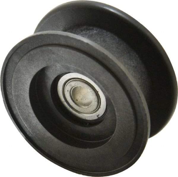 Fenner Drives - 3/8 Inside x 2.76" Outside Diam, 0.82" Wide Pulley Slot, Glass Reinforced Nylon Idler Pulley - For Use with Flat Belts, 5/8" Wide - Makers Industrial Supply