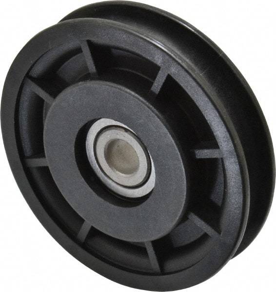 Fenner Drives - 3/8 Inside x 3.05" Outside Diam, 0.4" Wide Pulley Slot, Glass Reinforced Nylon Idler Pulley - 3/8" Belt Size Diam, For Use with Round Belts - Makers Industrial Supply