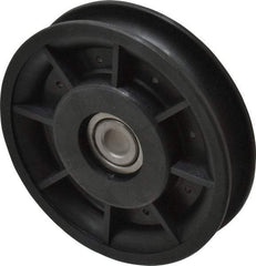 Fenner Drives - 3/8 Inside x 3-1/2" Outside Diam, 0.53" Wide Pulley Slot, Glass Reinforced Nylon Idler Pulley - 1/2" Belt Size Diam, For Use with Round Belts - Makers Industrial Supply