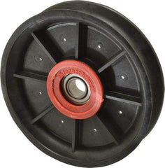 Fenner Drives - 1/2 Inside x 4.82" Outside Diam, 0.73" Wide Pulley Slot, Glass Reinforced Nylon Idler Pulley - 11/16" Belt Size Diam, For Use with Round Belts - Makers Industrial Supply