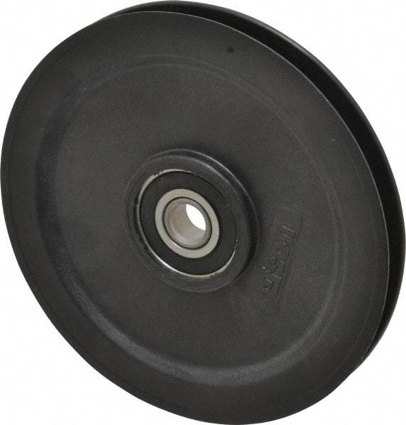 Fenner Drives - 1/2 Inside x 5-1/2" Outside Diam, 0.38" Wide Pulley Slot, Glass Reinforced Nylon Idler Pulley - 3/8" Belt Size Diam, For Use with Round Belts - Makers Industrial Supply