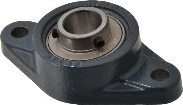 Value Collection - 113mm OAL2-Bolt Flange Bearing - 2830 Lb Dyn Cap, Cast Iron - Makers Industrial Supply