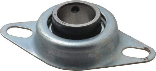 Value Collection - 1" ID, 1.2205" OAL x 4-1/2" OAH 2-Bolt Flange - 1,740 Lb Static Cap, 3,100 Lb Dyn Cap, 3-3/8" Btw Mnt Hole Ctrs, Stamped Steel Rubber Mount - Makers Industrial Supply