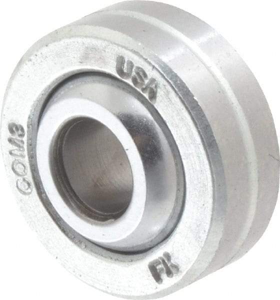 Made in USA - 3/16" Bore Diam, 3,250 Lb Dynamic Capacity, 9/32" Wide, Ball-Joint Spherical Plain Bearing - 9/16" OD - Makers Industrial Supply