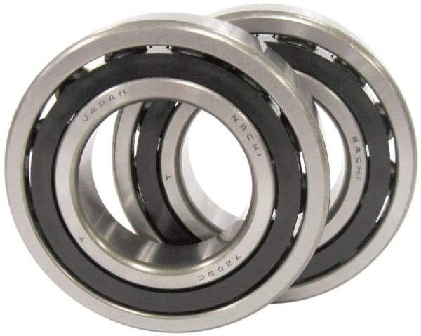 Nachi - 25mm Bore Diam, 52mm OD, Open Angular Contact Radial Ball Bearing - 15mm Wide, 1 Row, Round Bore, 20,700 Nm Static Capacity, 27,100 Nm Dynamic Capacity - Makers Industrial Supply