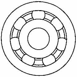 Made in USA - 20mm Bore Diam, 47mm OD, Open Plastic Race Radial Ball Bearing - 14mm Wide, 1 Row, Round Bore, 52 Lb Static Capacity, 78 Lb Dynamic Capacity - Makers Industrial Supply