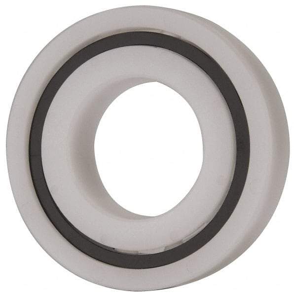 Made in USA - 1" Bore Diam, 2" OD, Open Plastic Race Radial Ball Bearing - 1/2" Wide, 1 Row, Round Bore, 61 Lb Static Capacity, 92 Lb Dynamic Capacity - Makers Industrial Supply