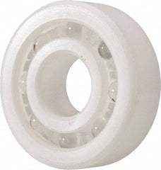 Made in USA - 12mm Bore Diam, 32mm OD, Open Plastic Race Radial Ball Bearing - 10mm Wide, 1 Row, Round Bore, 43 Lb Static Capacity, 55 Lb Dynamic Capacity - Makers Industrial Supply