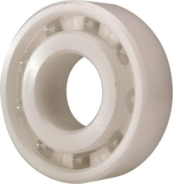 Made in USA - 17mm Bore Diam, 40mm OD, Open Plastic Race Radial Ball Bearing - 12mm Wide, 1 Row, Round Bore, 46 Lb Static Capacity, 69 Lb Dynamic Capacity - Makers Industrial Supply