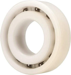 Made in USA - 25mm Bore Diam, 52mm OD, Open Plastic Race Radial Ball Bearing - 15mm Wide, 1 Row, Round Bore, 61 Lb Static Capacity, 92 Lb Dynamic Capacity - Makers Industrial Supply