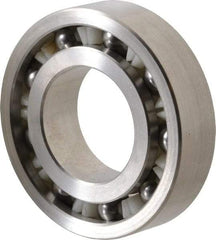 Made in USA - 1" Bore Diam, 2" OD, Open Precision Ground Radial Ball Bearing - 1/2" Wide, 1 Row, Round Bore, 163 Lb Static Capacity, 276 Lb Dynamic Capacity - Makers Industrial Supply