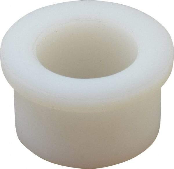 Made in USA - 1" Inside x 1-1/2" Outside Diam, Polyethylene Sleeve Bearing - 1-3/4" Flange Outside Diam, 3/16" Flange Thickness, 1" OAL - Makers Industrial Supply