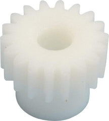 Poly Hi Solidur - 20 Pitch, 0.9" Pitch Diam, 1" OD, 18 Tooth Spur Gear - 3/8" Face Width, 5/16" Bore Diam, 43/64" Hub Diam, 20° Pressure Angle, Acetal - Makers Industrial Supply