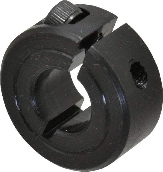 Climax Metal Products - 3/8" Bore, Steel, One Piece Clamp Collar - 7/8" Outside Diam, 3/8" Wide - Makers Industrial Supply