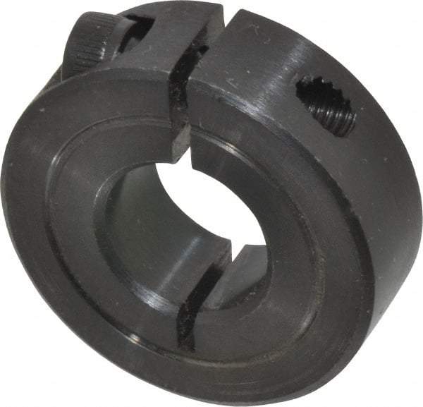 Climax Metal Products - 9/16" Bore, Steel, One Piece Clamp Collar - 1-5/16" Outside Diam, 7/16" Wide - Makers Industrial Supply