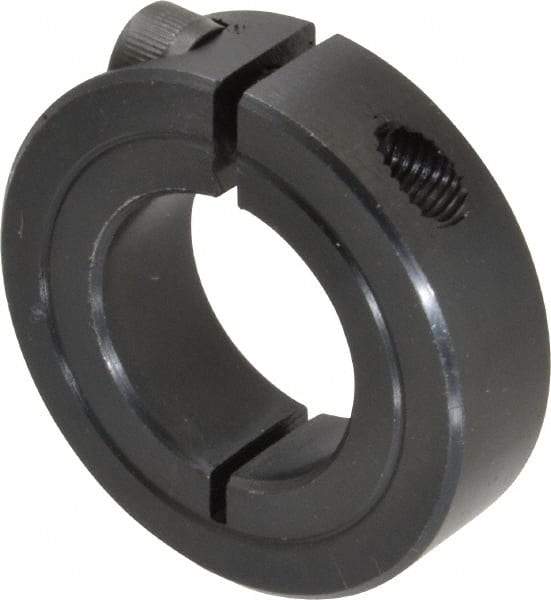 Climax Metal Products - 15/16" Bore, Steel, One Piece One Piece Split Shaft Collar - 1-3/4" Outside Diam, 1/2" Wide - Makers Industrial Supply