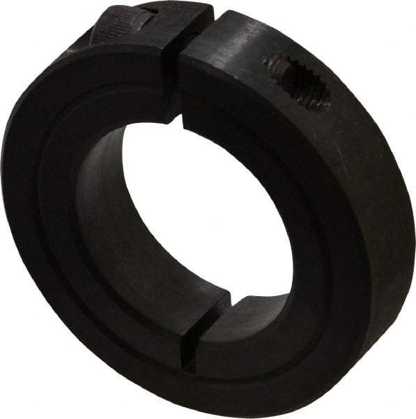 Climax Metal Products - 1-3/16" Bore, Steel, One Piece Clamp Collar - 2-1/16" Outside Diam, 1/2" Wide - Makers Industrial Supply