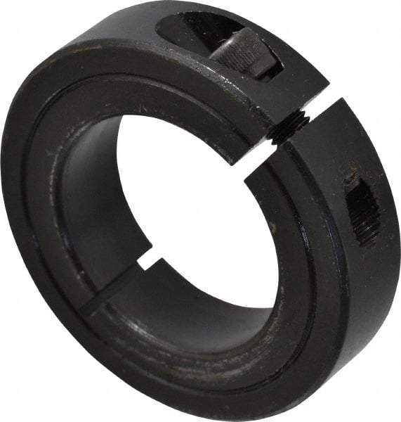 Climax Metal Products - 1-3/8" Bore, Steel, One Piece Clamp Collar - 2-1/4" Outside Diam, 9/16" Wide - Makers Industrial Supply