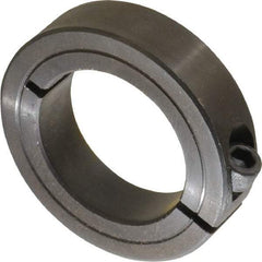 Climax Metal Products - 1-7/16" Bore, Steel, One Piece Clamp Collar - 2-1/4" Outside Diam, 9/16" Wide - Makers Industrial Supply