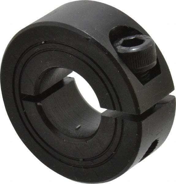 Climax Metal Products - 15mm Bore, Steel, One Piece Clamp Collar - 1-3/8" Outside Diam - Makers Industrial Supply