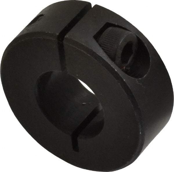 Climax Metal Products - 16mm Bore, Steel, One Piece Clamp Collar - 1-3/8" Outside Diam - Makers Industrial Supply