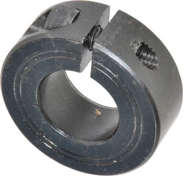 Climax Metal Products - 20mm Bore, Steel, One Piece Clamp Collar - 1-5/8" Outside Diam - Makers Industrial Supply