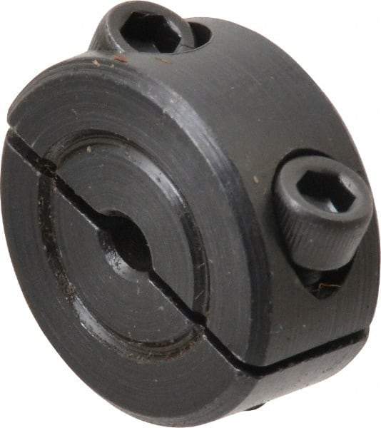 Climax Metal Products - 1/8" Bore, Steel, Two Piece Shaft Collar - 11/16" Outside Diam, 5/16" Wide - Makers Industrial Supply