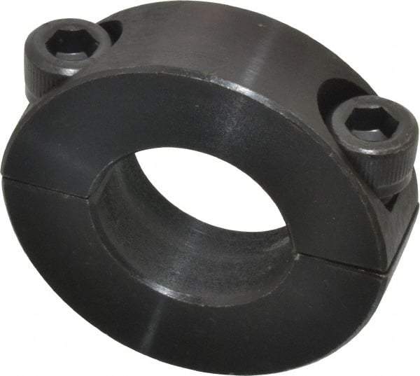 Climax Metal Products - 13/16" Bore, Steel, Two Piece Two Piece Split Shaft Collar - 1-5/8" Outside Diam, 1/2" Wide - Makers Industrial Supply