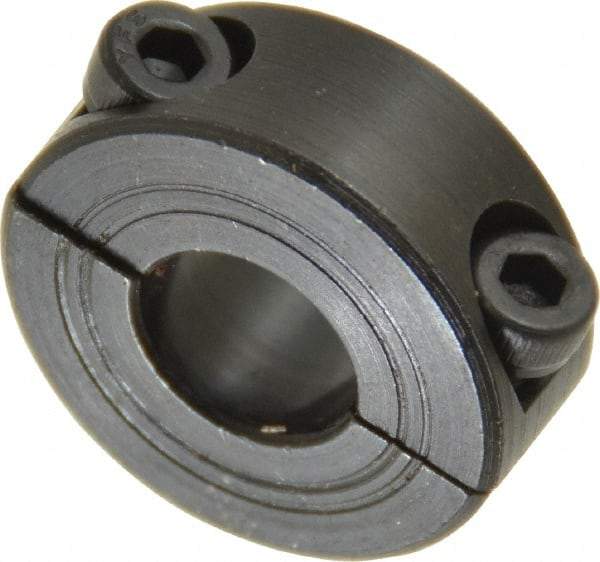 Climax Metal Products - 12mm Bore, Steel, Two Piece Shaft Collar - 1-1/8" Outside Diam - Makers Industrial Supply